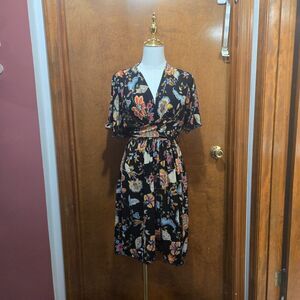 Jessica Simpson Maternity Floral Midi Wrap Dress Size Large (Upcycled)